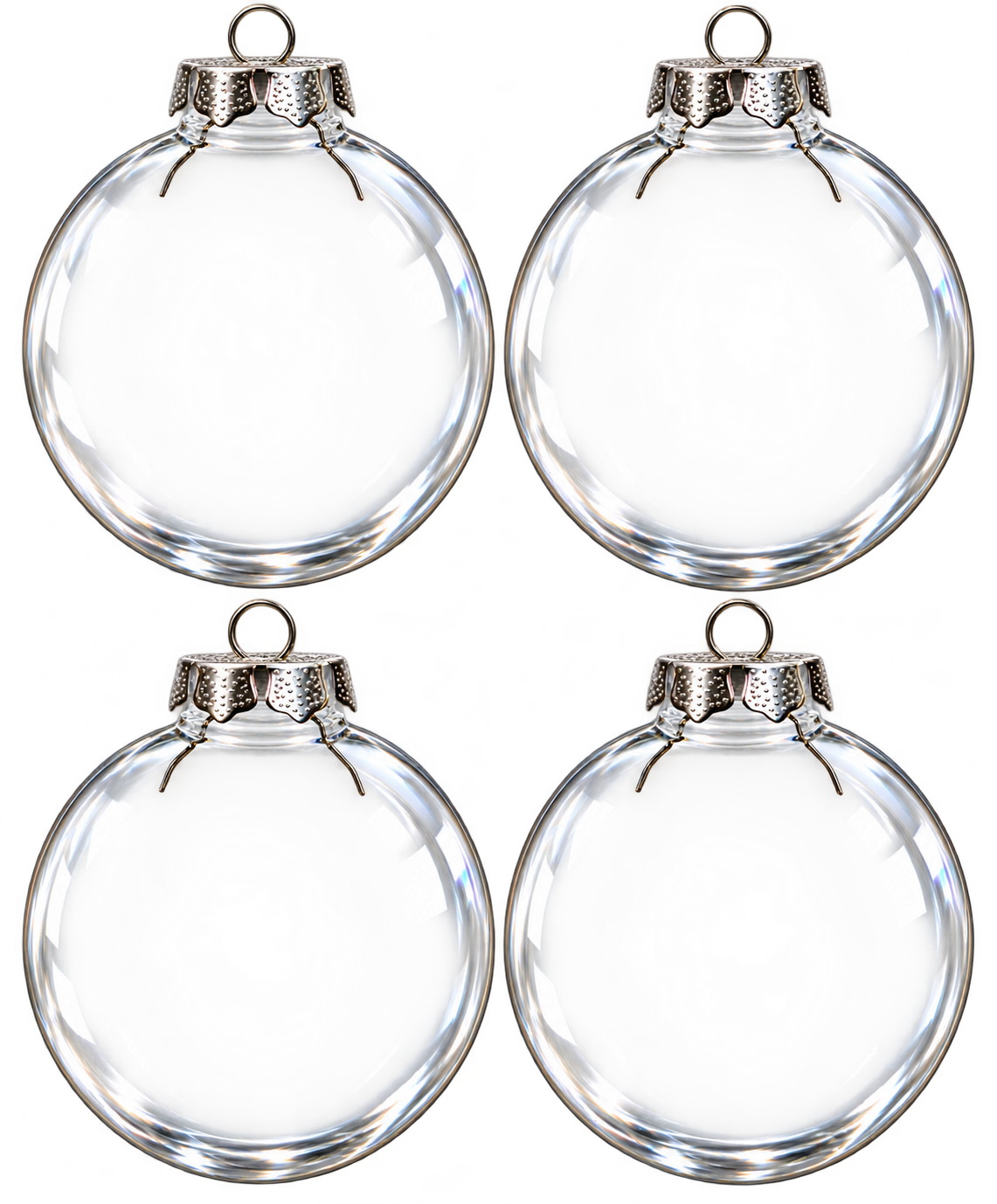 3.15" Clear Oval Disc Christmas Ornament - 4/pack