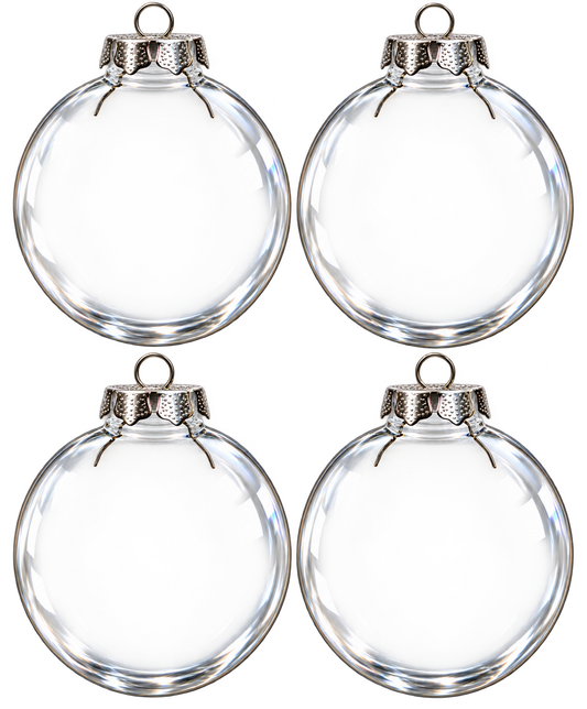 3.15" Clear Oval Disc Christmas Ornament - 4/pack