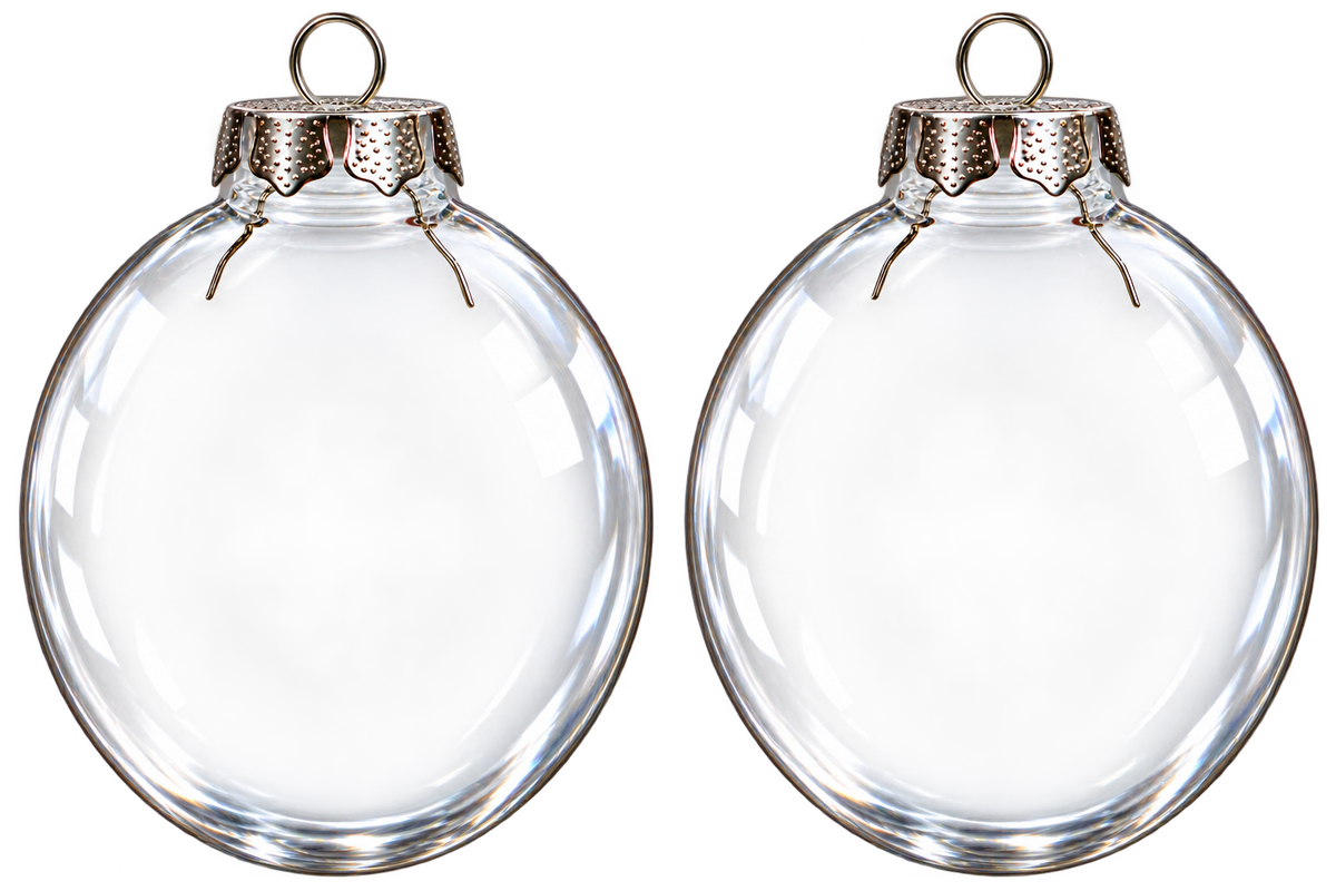 3.15" Clear Oval Disc Christmas Ornament - 2/pack