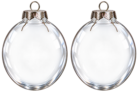 3.15" Clear Oval Disc Christmas Ornament - 2/pack